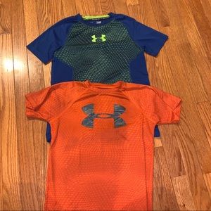 SOLD!! 2 KIDS UNDER ARMOUR SPORTS EXERCISE TEE